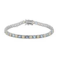 Brazalete en plata con Topacio azul cielo
