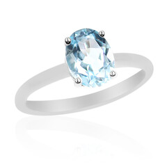 Anillo en plata con Topacio azul cielo