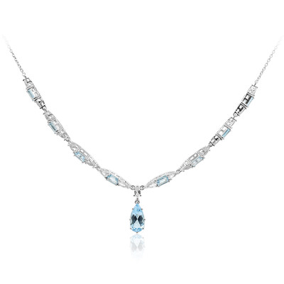 Collar en plata con Topacio azul cielo