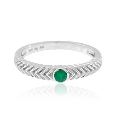 Anillo en plata con Esmeralda de Zambia