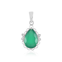 Colgante en plata con Ónix verde