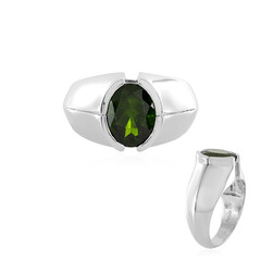 Anillo en plata con Diópsido de Rusia