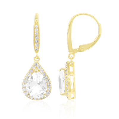 Pendientes en plata con Topacio blanco