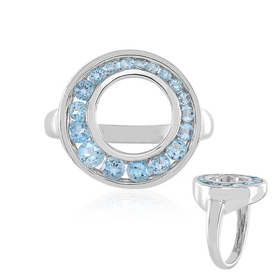 Anillo en plata con Topacio azul suizo (MONOSONO COLLECTION)