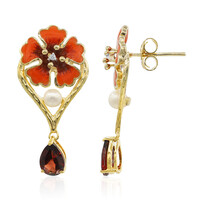 Pendientes en plata con Granate de Mozambique