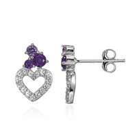 Pendientes en plata con Amatista de Zambia