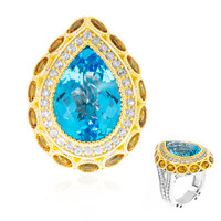 Anillo en plata con Topacio azul cielo (Dallas Prince Designs)