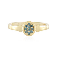 Anillo en plata con Diamante azul I2