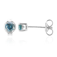 Pendientes en plata con Diamante azul