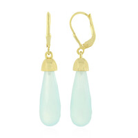 Pendientes en plata con Calcedonia agua