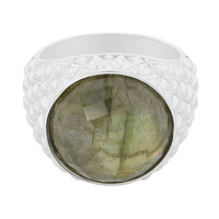 Anillo en plata con Labradorita