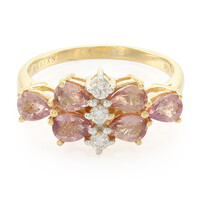 Anillo en oro con Zafiro Padparascha no calentado (AMAYANI)