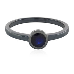 Anillo en plata con Zafiro azul de Madagascar