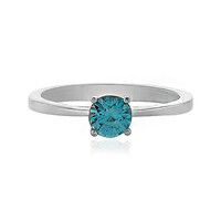 Anillo en plata con Zircón azul