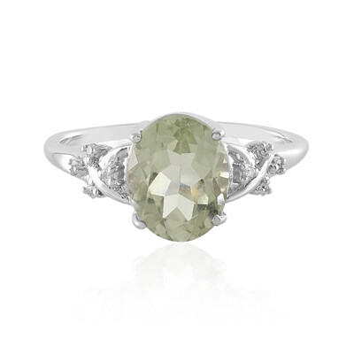 Anillo en plata con Amatista verde