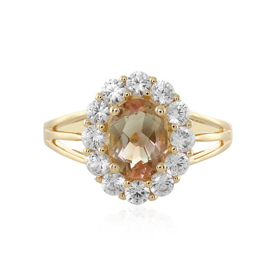 Anillo en oro con Piedra del sol de Oregón