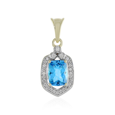 Colgante en oro con Topacio azul suizo (Adela Gold)