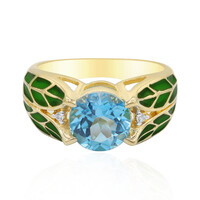 Anillo en plata con Topacio azul suizo