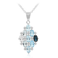 Collar en plata con Topacio azul de Londres