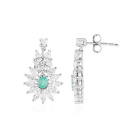 Pendientes en plata con Esmeralda de Rusia