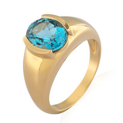 Anillo en plata con Topacio azul suizo (de Melo)