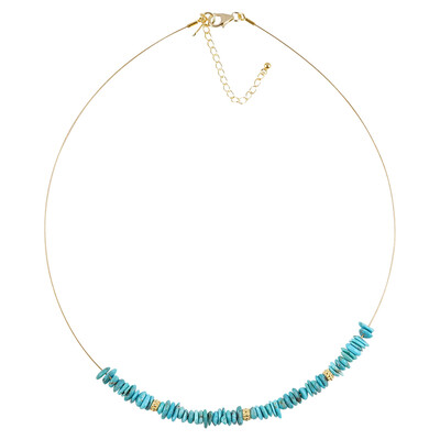 Collar en acero inoxidable con Turquesa