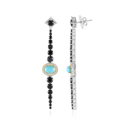 Pendientes en plata con Turquesa bella durmiente (Dallas Prince Designs)