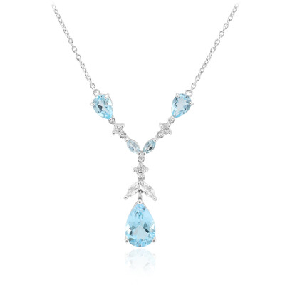 Collar en plata con Topacio azul cielo