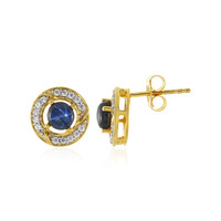 Pendientes en plata con Zafiro estrella azul
