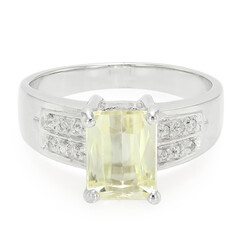 Anillo de hombre en plata con Cuncita amarillo canario