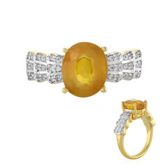 Anillo en plata con Zafiro amarillo de Madagascar