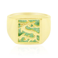 Anillo en plata con Jade verde