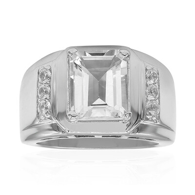 Anillo en plata con Topacio blanco
