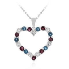 Collar en plata con Topacio azul de Londres