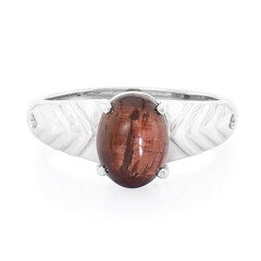 Anillo en plata con Ojo de tigre rojo