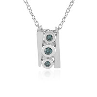 Collar en plata con Diamante azul I2