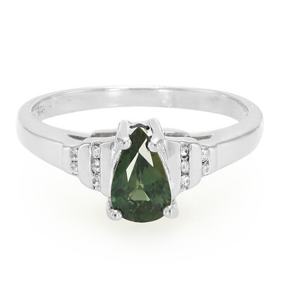 Anillo en plata con Zafiro verde