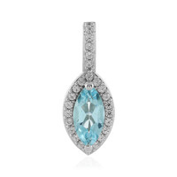 Colgante en plata con Topacio azul cielo