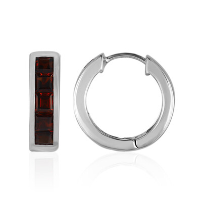 Pendientes en plata con Granate de Mozambique