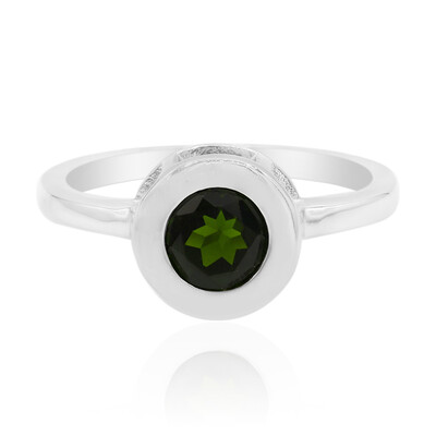 Anillo en plata con Diópsido de Rusia