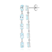 Pendientes en plata con Topacio azul cielo