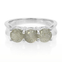 Anillo en plata con Espectrolita