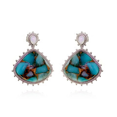 Pendientes en plata con Amazonita mosaico (Dallas Prince Designs)