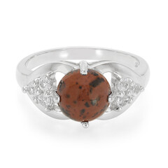 Anillo en plata con Obsidiana caoba
