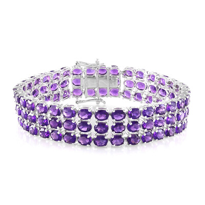 Brazalete en plata con Amatista de Zambia