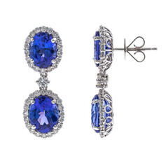 Pendientes en oro con Tanzanita AAA (CIRARI)