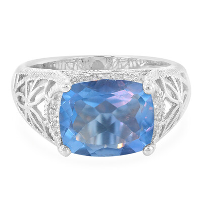 Anillo en plata con Fluorita de color cambiante