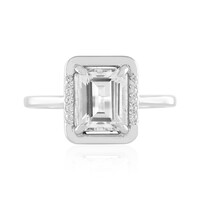 Anillo en plata con Topacio blanco