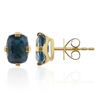 Pendientes en oro con Topacio azul de Londres (Tenner Diniz)