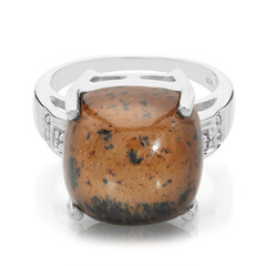 Anillo en plata con Obsidiana caoba
